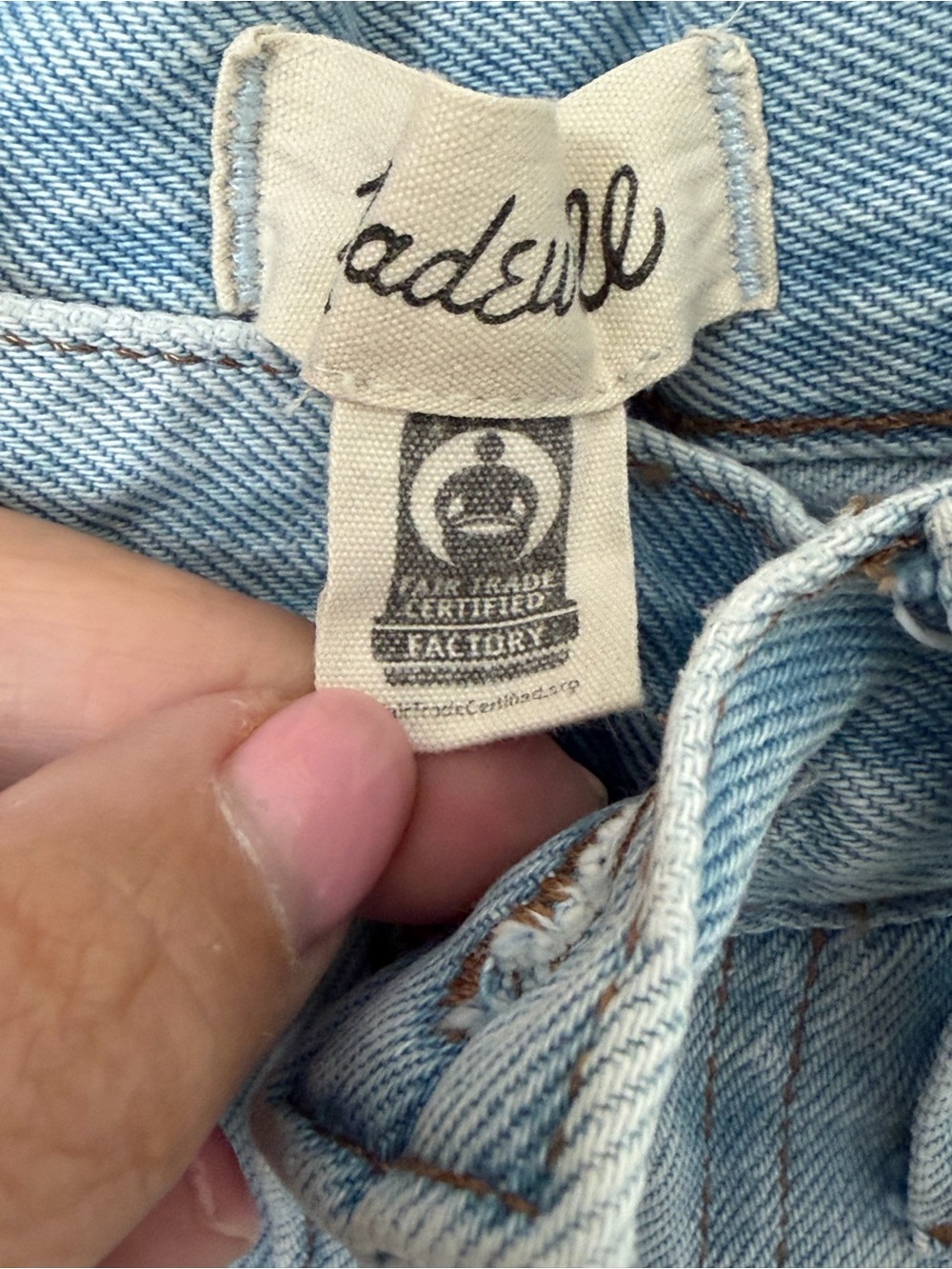 Madewell Light Blue Frayed Hem High-Rise Denim Shorts - Picture 7 of 9